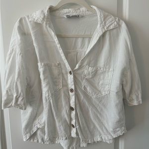 Zara White linen shirt